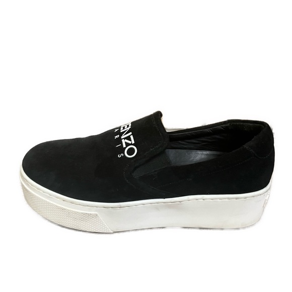 KENZO Paris Women’s‎ K-Skate Black Suede Spellout Slip On Platform Shoes- 6.5 - Picture 1 of 10